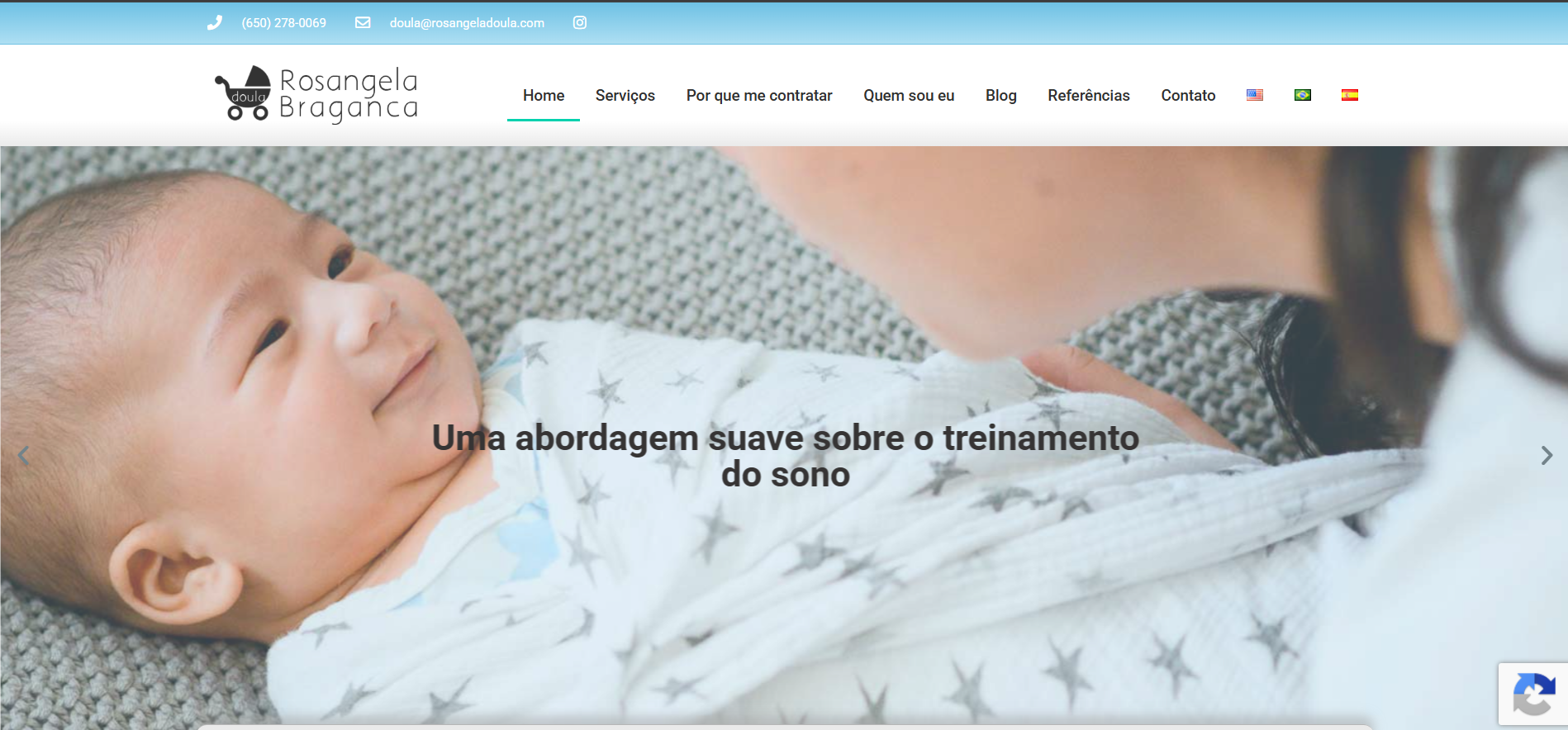 Site da cliente Rosângela Doula